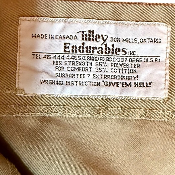 Made in Canada Tilley Endurables Tan Cargo Pants. Perfect condition 90s 80s. - Picture 5 of 8